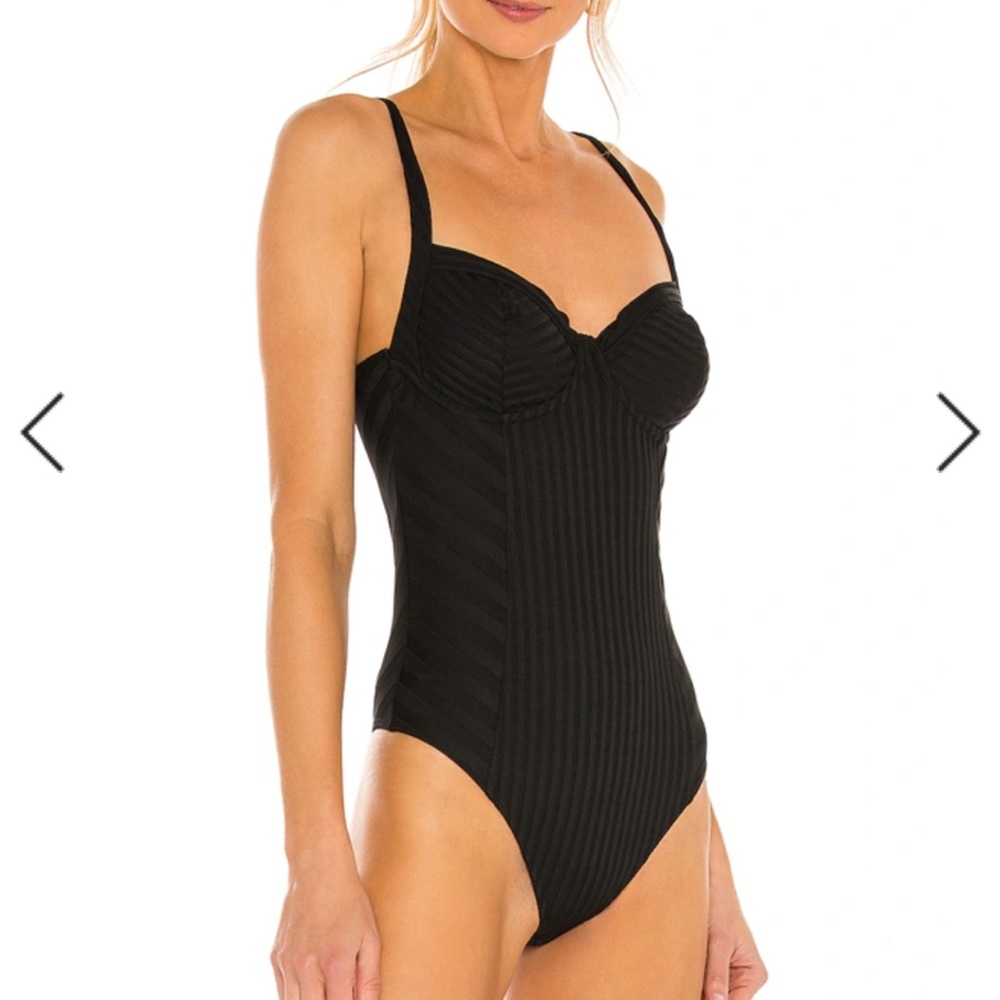 ALLSAINTS BLACK YUNI RIBBED BODYSUIT